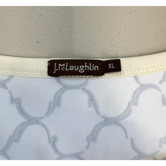 J. McLaughlin Midi Dress Womens Size XL Catalina Cloth Stretch Preppy Print - Picture 4 of 8